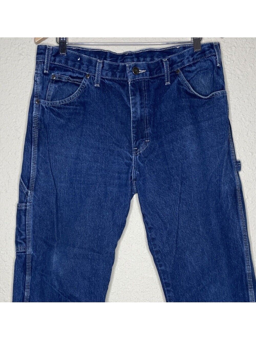 VTG Dickies Carpenter Blue Jeans Mens 34x30 Relaxed Fit Utility Workwear **READ*